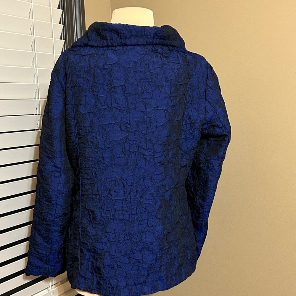 Chico's Textured Navy Blue Coat Size 1- M/8 - Picture 5 of 7